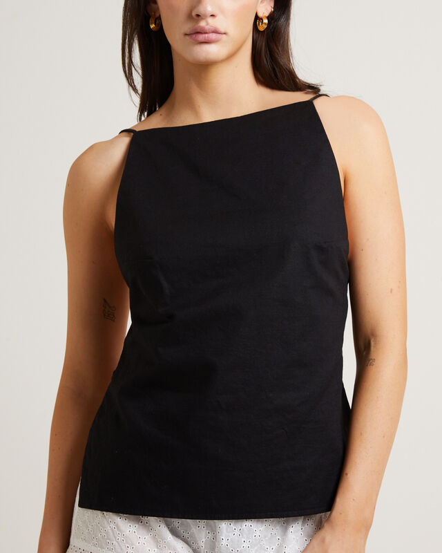 Kaia Backless Tunic Top in Black, hi-res image number null