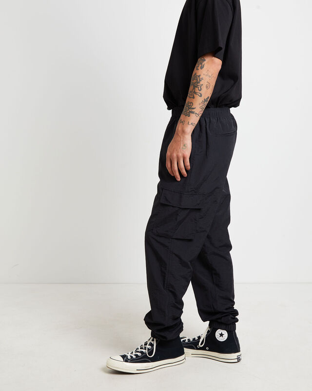 Nylon Cargo Jogger Pants in Black, hi-res image number null
