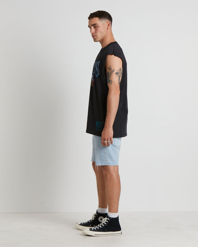Underscore Hornets Muscle Tee in Faded Black, hi-res image number null