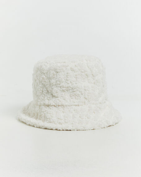 Beth Boucle Bucket Hat Ivory
