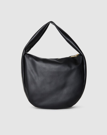 The Zoe Smooth Leather Bag in Black