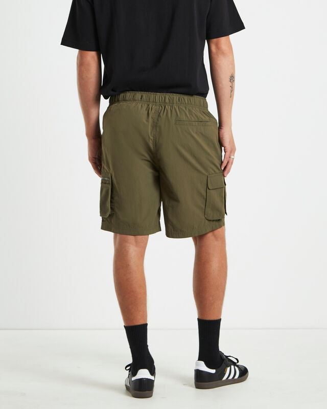 Multi Pocket Utility Cargo Shorts in Army Green, hi-res image number null