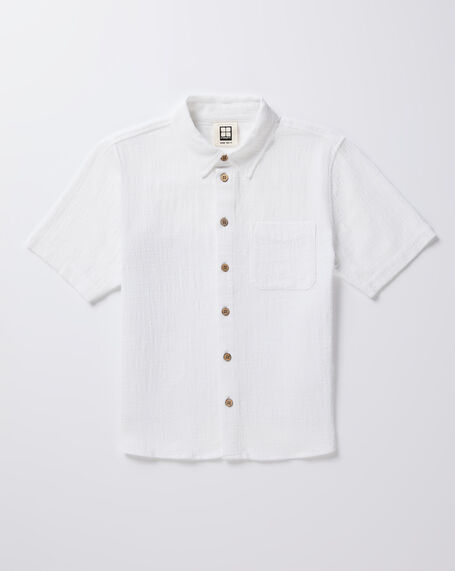 Teen Boys Louie Short Sleeve Shirt in White