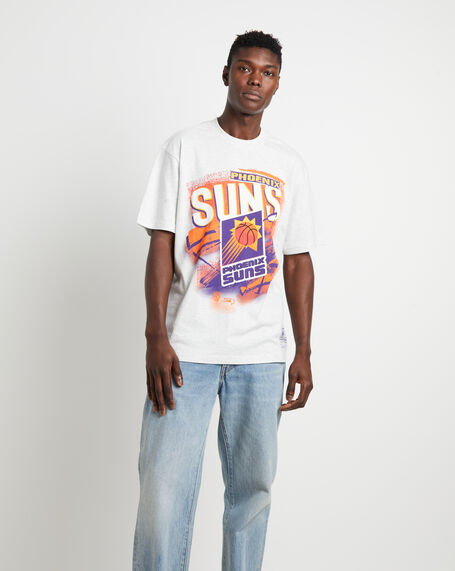 Suns Abstract Short Sleeve T-Shirt in Silver Marle