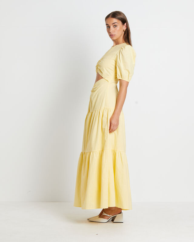 Alfie Maxi Dress in Lemon Yellow, hi-res image number null
