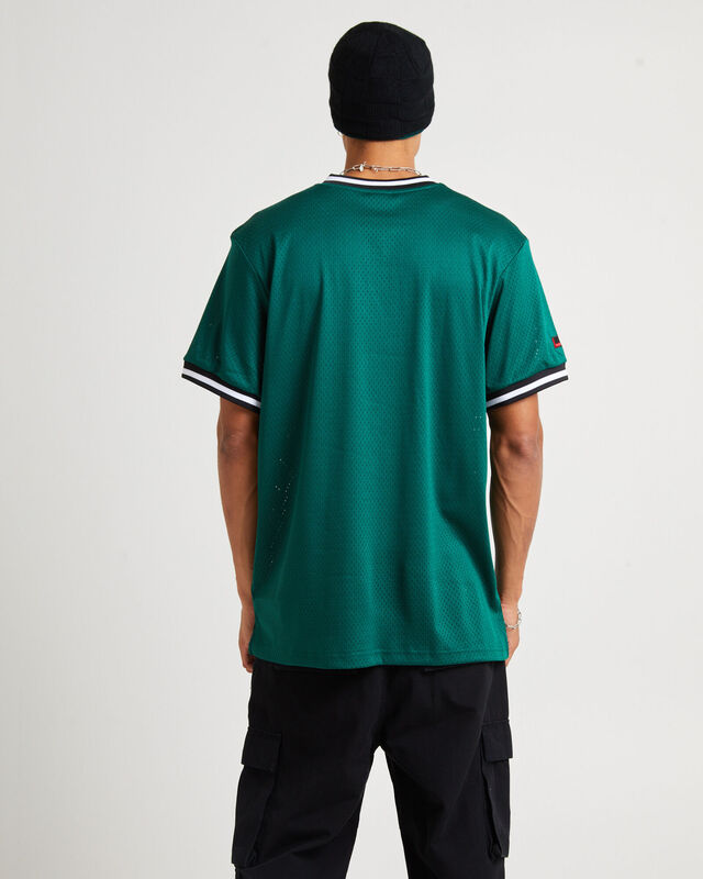 Varsity Mesh T-Shirt Dark Green, hi-res image number null