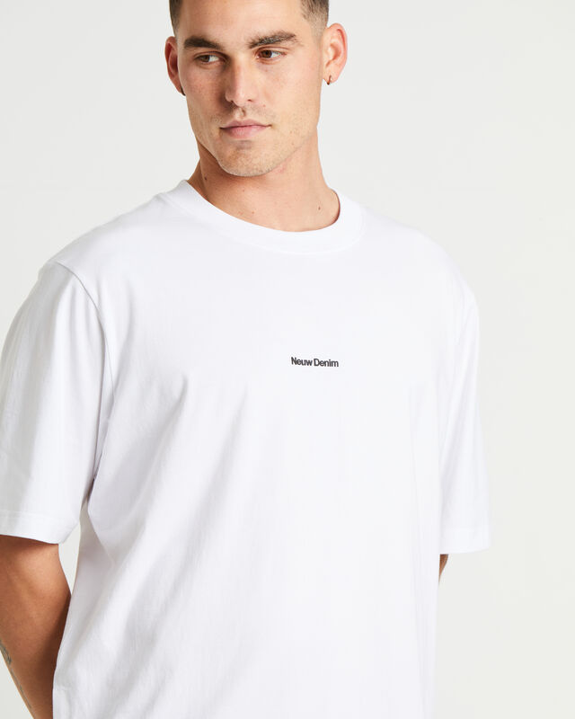 Sano Neuw Denim Logo Short Sleeve T-Shirt in White, hi-res image number null
