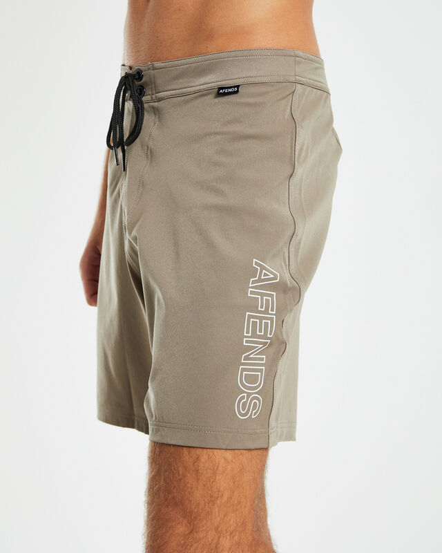 Outline 18" Fixed Waist Boardshorts Brown, hi-res image number null