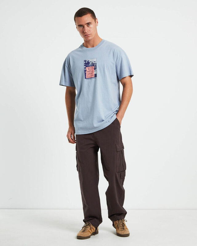 Yeah Well What 50-50 Short Sleeve T-Shirt in Dusty Light Blue, hi-res image number null