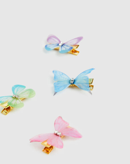 Fabric Butterfly Clips 4 Pack Mutli
