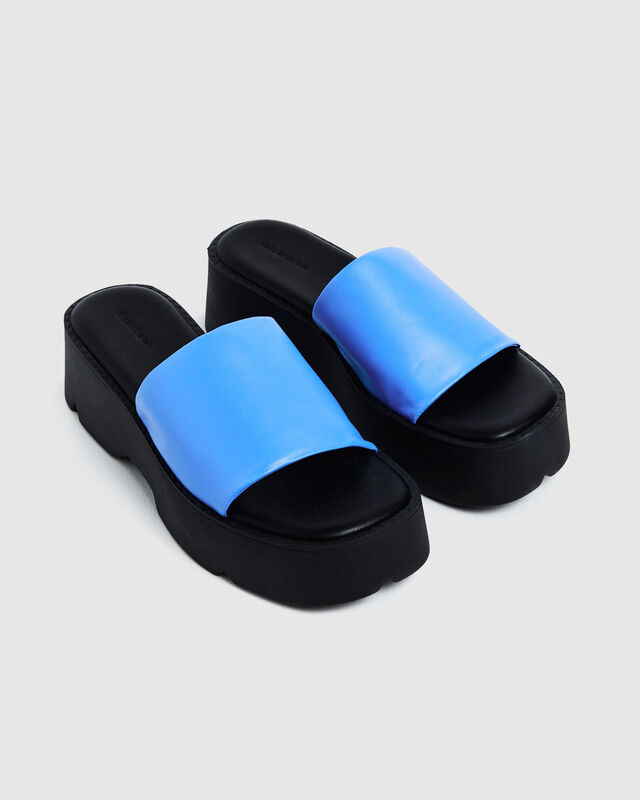 Freya Flatform Slides Azure Blue/Black, hi-res image number null