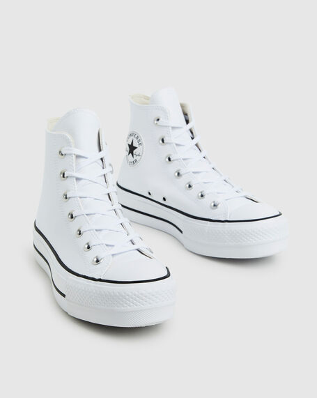 Chuck Taylor All Star Leather Platform Hi Top Sneakers White
