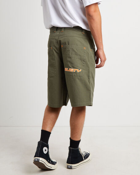 Rip Daddy Ripstop Shorts in Army Green