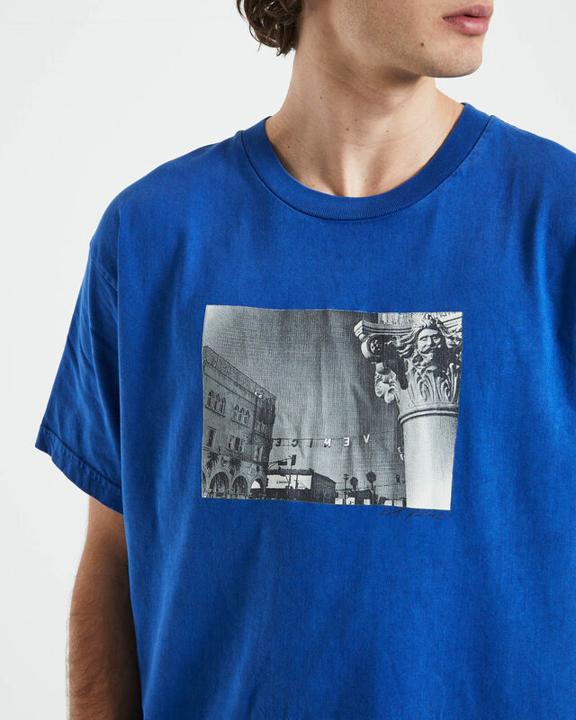 Heavy Venice Short Sleeve T-Shirt in Blue, hi-res image number null
