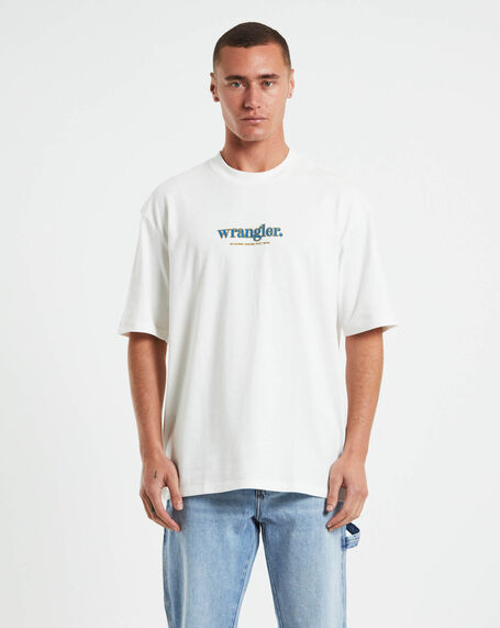 Core Serif Baggy T-Shirt in Vintage White