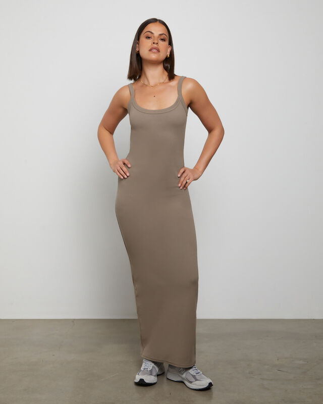 Backless Midi Dress in Brown, hi-res image number null