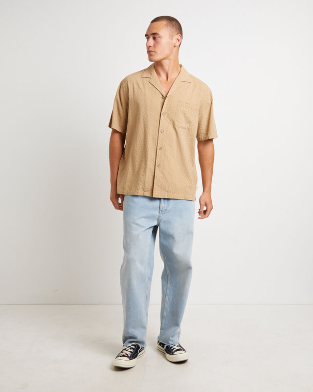 Double Wish Short Sleeve Resort Shirt in Tan, hi-res image number null