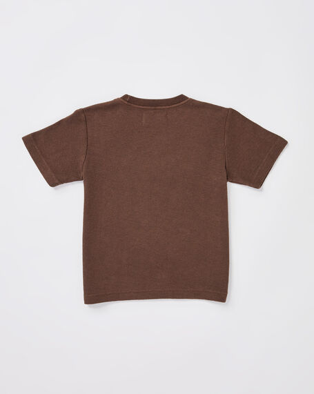 Boys Ramona Linen Short Sleeve T-Shirt in Cocoa