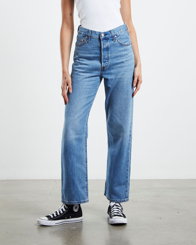 Ribcage Straight Ankle Jeans In The Middle Light Indigo, hi-res image number null
