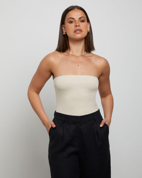 Slinky Strapless Top in Vintage Stone