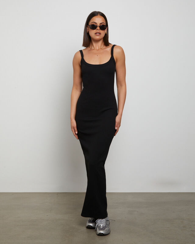 Backless Midi Dress in Black, hi-res image number null