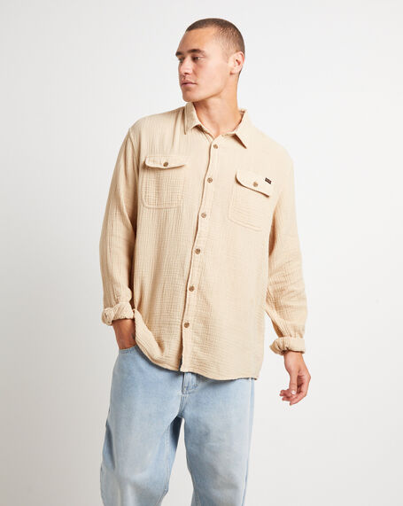 Parallels Long Sleeve Shirt in Driftwood Natural