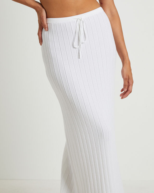 Keta Knit Maxi Skirt in White, hi-res image number null