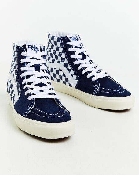 SK8-Hi Top Sneakers Checkerboard Dress Blue/White