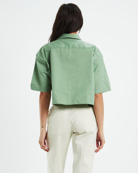 1574 Cropped Shirt Jade Green