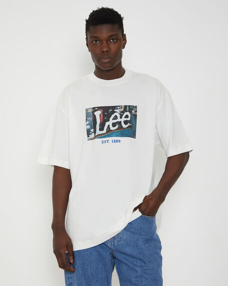 Twitch Boxed Baggy Short Sleeve T-Shirt in Vintage White