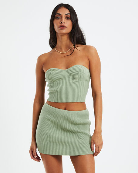 Kirby Knit Tube Top Green
