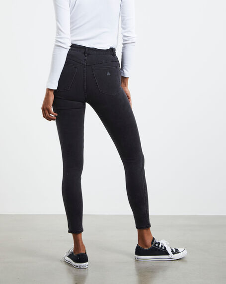 High Skinny Ankle Basher Jeans Graphite Black