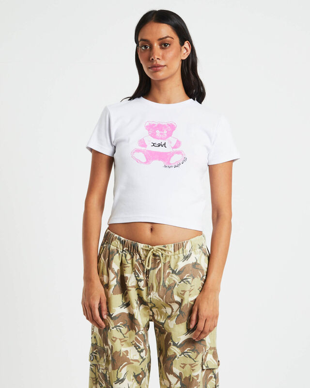 Teddy Bear Baby Tee in White, hi-res image number null