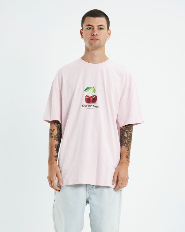 Cherries Short Sleeve T-Shirt Pink, hi-res image number null
