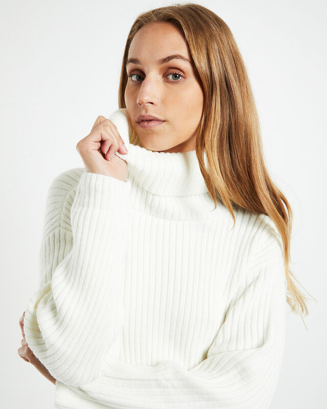 Amina Tie Back Boxy Knit Jumper White, hi-res image number null