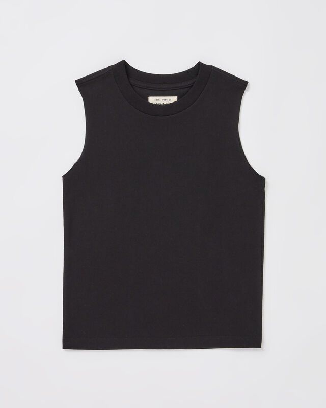 Boys Muscle Tank in Black, hi-res image number null