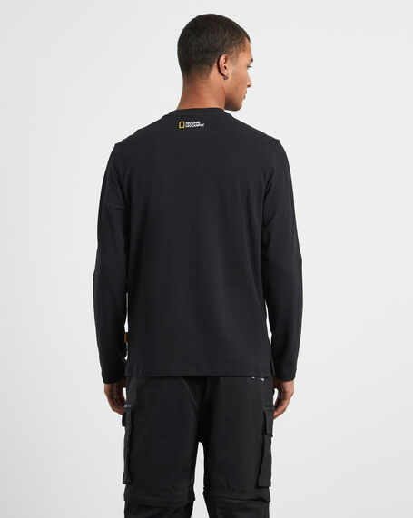 Palco Small Logo Round Long Sleeve T-Shirt Carbon Black