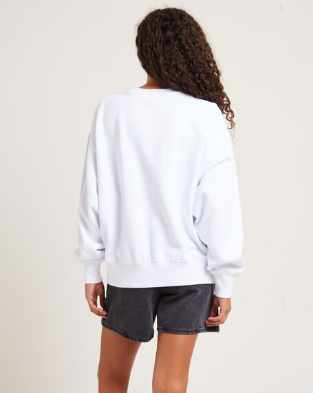 Bloom Recycled Crew Neck Jumper White