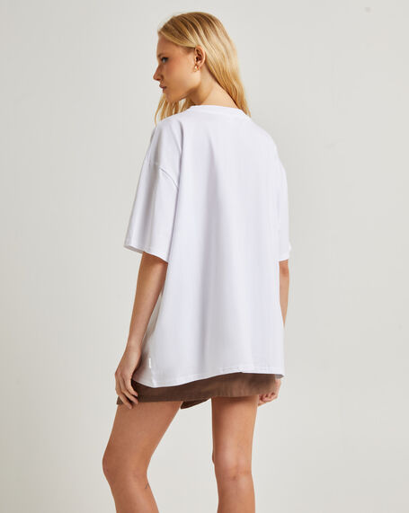 Sandy Oversized Short Sleeve T-Shirt in White