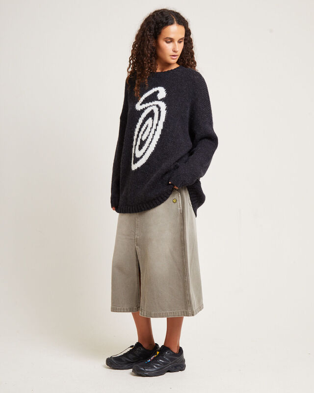 Curly S Oversized Knit Black, hi-res image number null