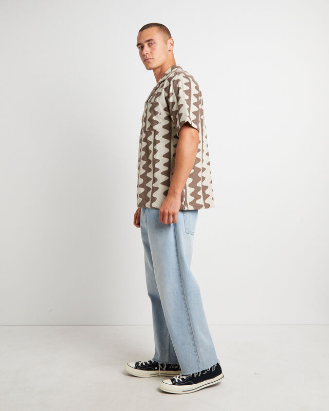 Waves Terry Short Sleeve Shirt in Mud, hi-res image number null