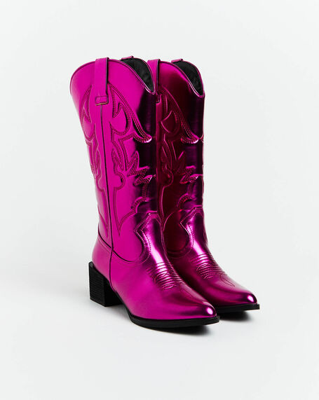 Ranger Cowboy Boot in Metallic Pink