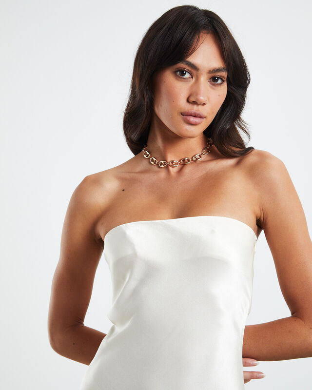 Angel Strapless Dress Champagne White, hi-res image number null