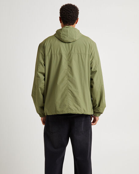 System Recycled Water Resistant pray Anorak Jacket Military Green