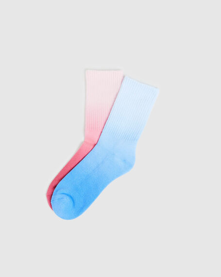 Ombre Socks 2 Pack Pink/Blue