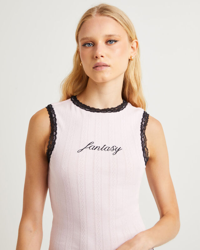 Fantasy Pointelle Tank Top Pink, hi-res image number null