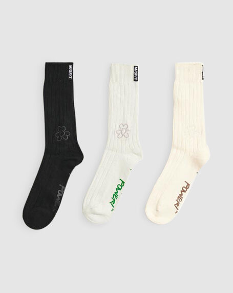 Organic Socks 3 Pack in Multi