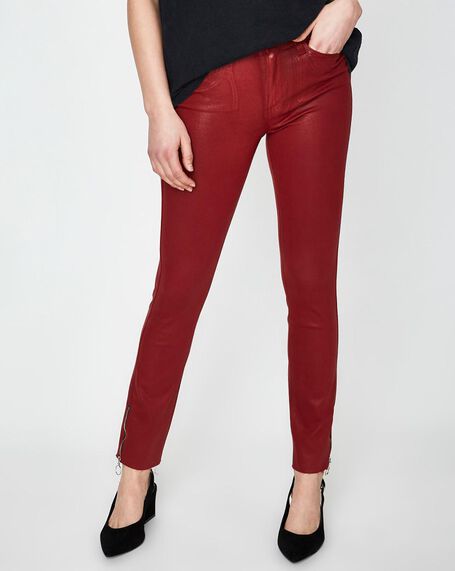 Hoxton Ankle Zip Jeans Red