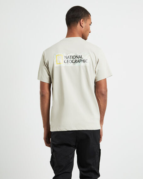 Mantella Back Big Logo Short Sleeve T-Shirt Carbon Beige