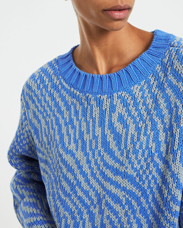 Recycled Long Sleeve Knit Top Arctic Blue, hi-res image number null